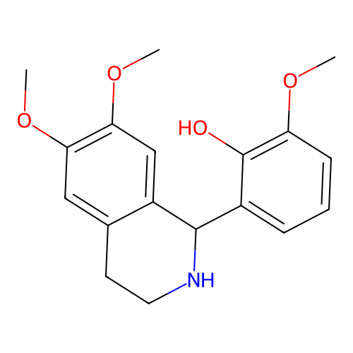 Phenol, 2-methoxy-6-(1,2,3,4-tetrahydro-6,7-dimethoxy-1-isoquinolinyl)- structure
