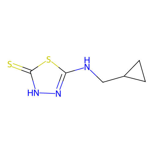 5-(cyclopropylmethylamino)-3H-1,3,4-thiadiazole-2-thione structure