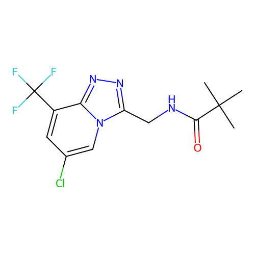 N-((6-chloro-8-(trifluoromethyl)-[1,2,4]triazolo[4,3-a]pyridin-3-yl)methyl)pivalamide structure