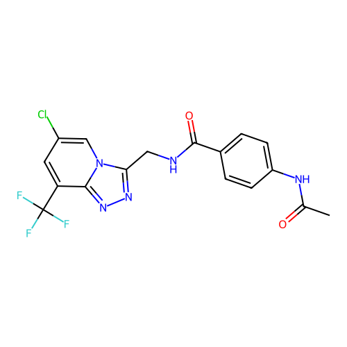 4-(acetylamino)-N-{[6-chloro-8-(trifluoromethyl)[1,2,4]triazolo[4,3-a]pyridin-3-yl]methyl}benzamide structure