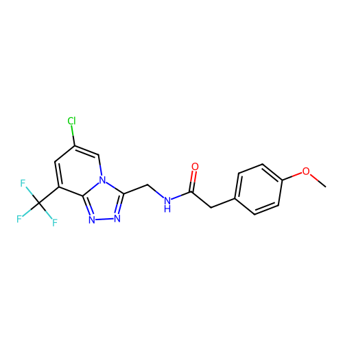 N-((6-chloro-8-(trifluoromethyl)-[1,2,4]triazolo[4,3-a]pyridin-3-yl)methyl)-2-(4-methoxyphenyl)acetamide structure