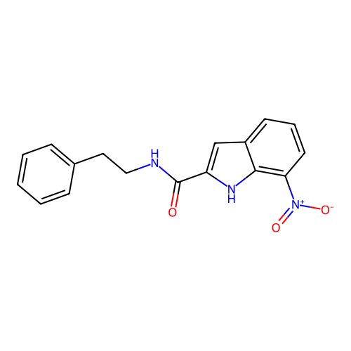 7-nitro-N-phenethyl-1H-indole-2-carboxamide structure