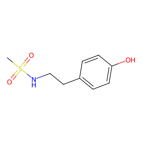 N-[2-(4-hydroxyphenyl)ethyl]methanesulfonamide structure
