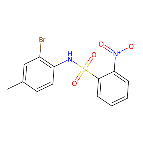 N-(2-bromo-4-methylphenyl)-2-nitrobenzenesulfonamide structure