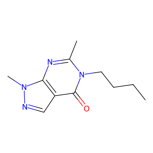 5-Butyl-1,6-dimethyl-1,5-dihydro-4H-pyrazolo[3,4-d]pyrimidin-4-one structure