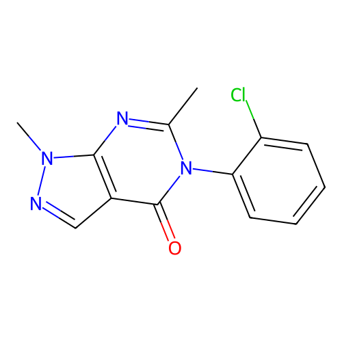 5-(2-Chlorophenyl)-1,6-dimethylpyrazolo[3,4-d]pyrimidin-4-one structure