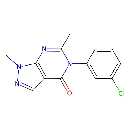 5-(3-Chlorophenyl)-1,6-dimethylpyrazolo[3,4-d]pyrimidin-4-one structure