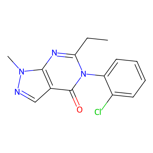 5-(2-Chlorophenyl)-6-ethyl-1-methylpyrazolo[3,4-d]pyrimidin-4-one structure