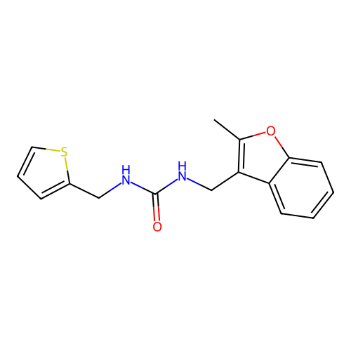 1-((2-Methylbenzofuran-3-yl)methyl)-3-(thiophen-2-ylmethyl)urea structure