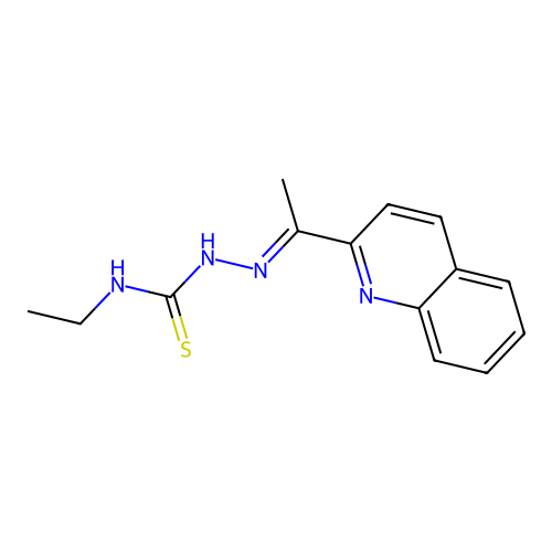 Hydrazinecarbothioamide, N-ethyl-2-[1-(2-quinolinyl)ethylidene]- structure