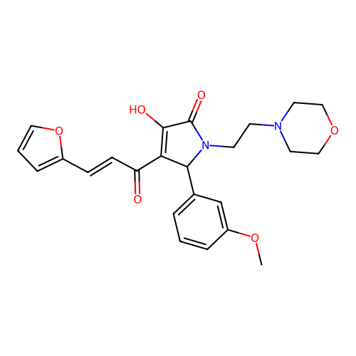 (E)-4-(3-(furan-2-yl)acryloyl)-3-hydroxy-5-(3-methoxyphenyl)-1-(2-morpholinoethyl)-1H-pyrrol-2(5H)-one structure