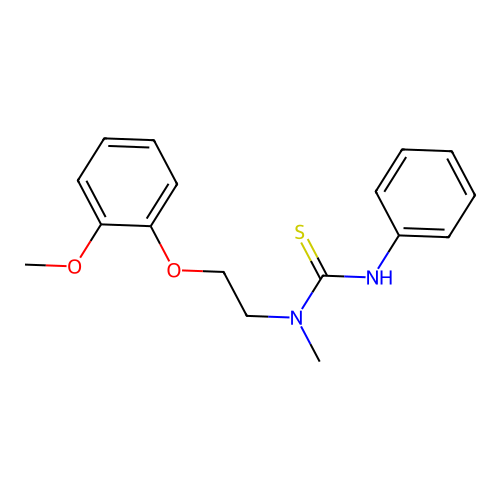 1-(2-(2-Methoxyphenoxy)ethyl)-1-methyl-3-phenylthiourea structure