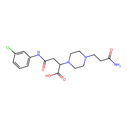 2-[4-(3-Amino-3-oxopropyl)piperazin-1-yl]-4-(3-chloroanilino)-4-oxobutanoic acid structure