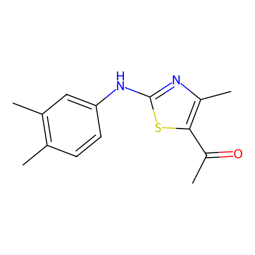5-Acetyl-2-[(3,4-dimethylphenyl)amino]-4-methyl-1,3-thiazole structure