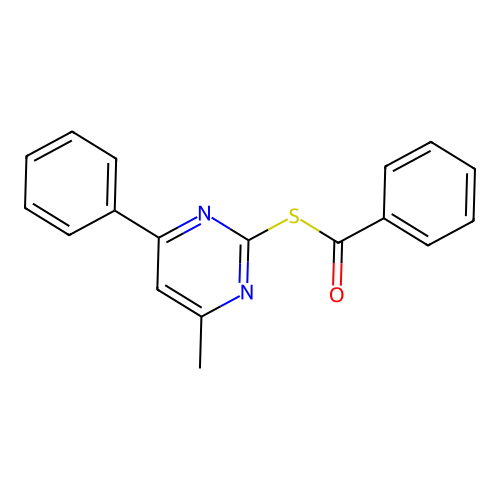 4-Methyl-6-phenylpyrimidin-2-ylthio phenyl ketone structure