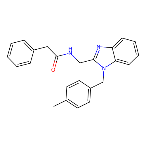 N-({1-[(4-methylphenyl)methyl]benzimidazol-2-yl}methyl)-2-phenylacetamide structure