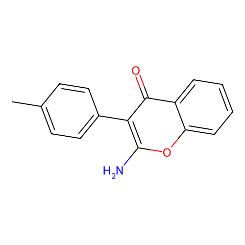 2-amino-3-(4-methylphenyl)-4H-chromen-4-one structure