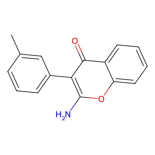 2-amino-3-(3-methylphenyl)-4H-chromen-4-one structure