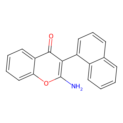 2-amino-3-(naphthalen-1-yl)-4H-chromen-4-one structure