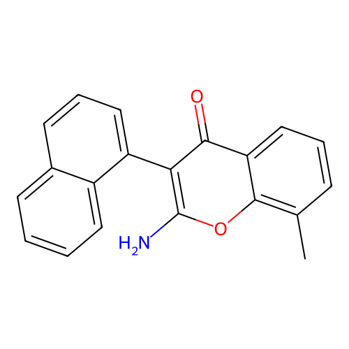 2-amino-8-methyl-3-(naphthalen-1-yl)-4H-chromen-4-one structure