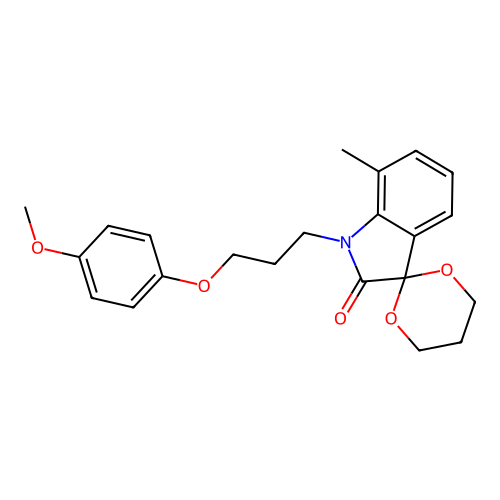 1'-[3-(4-Methoxyphenoxy)propyl]-7'-methylspiro[1,3-dioxane-2,3'-indole]-2'-one structure