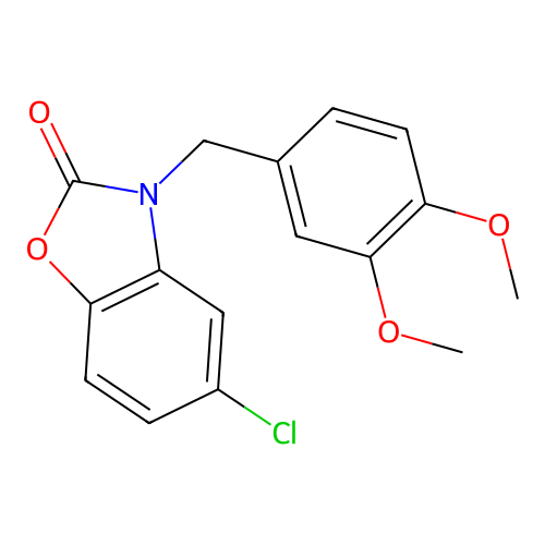 5-chloro-3-(3,4-dimethoxybenzyl)benzo[d]oxazol-2(3H)-one structure