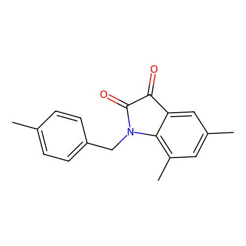 5,7-Dimethyl-1-(4-methylbenzyl)indoline-2,3-dione structure