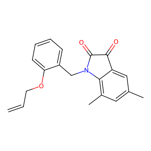 1-(2-(Allyloxy)benzyl)-5,7-dimethylindoline-2,3-dione structure