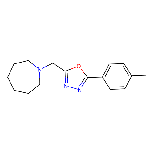 2-(Azepan-1-ylmethyl)-5-(p-tolyl)-1,3,4-oxadiazole structure