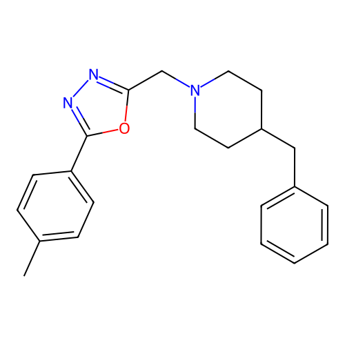 2-((4-Benzylpiperidin-1-yl)methyl)-5-(p-tolyl)-1,3,4-oxadiazole structure