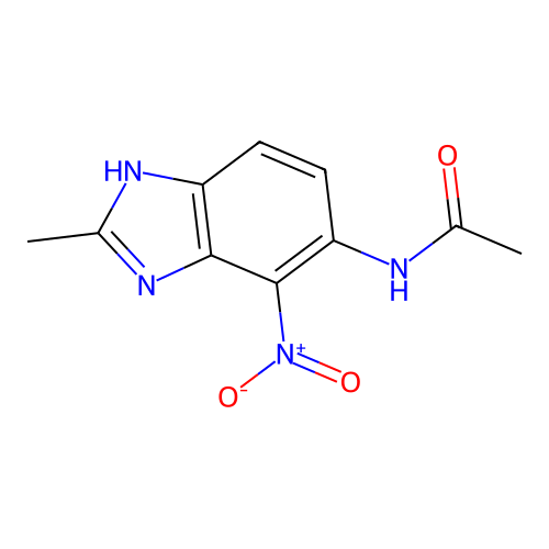 N-(2-methyl-4-nitro-1H-benzimidazol-5-yl)acetamide structure
