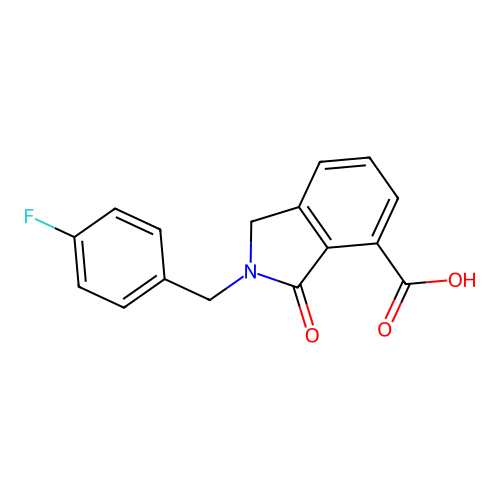 1H-Isoindole-4-carboxylic acid, 2-[(4-fluorophenyl)methyl]-2,3-dihydro-3-oxo- structure
