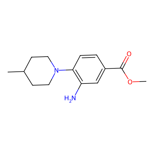 Methyl 3-amino-4-(4-methylpiperidin-1-yl)benzoate structure