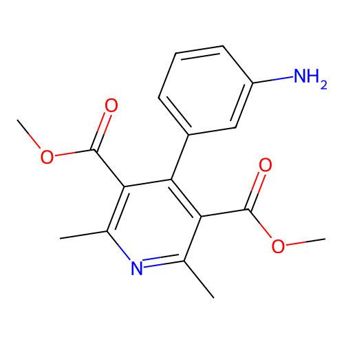 Dimethyl 4-(3-aminophenyl)-2,6-dimethylpyridine-3,5-dicarboxylate structure
