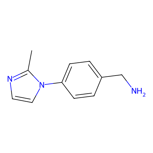(4-(2-methyl-1H-imidazol-1-yl)phenyl)methanamine structure