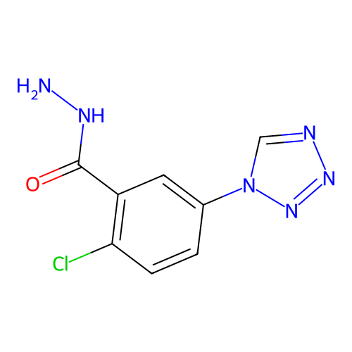 2-chloro-5-(1H-tetrazol-1-yl)benzohydrazide structure
