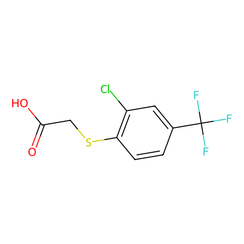2-((2-Chloro-4-(trifluoromethyl)phenyl)thio)acetic acid structure