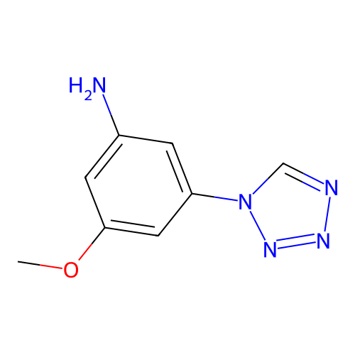 3-methoxy-5-(1H-tetrazol-1-yl)aniline structure