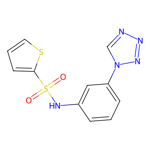 N-[3-(1H-tetrazol-1-yl)phenyl]thiophene-2-sulfonamide structure