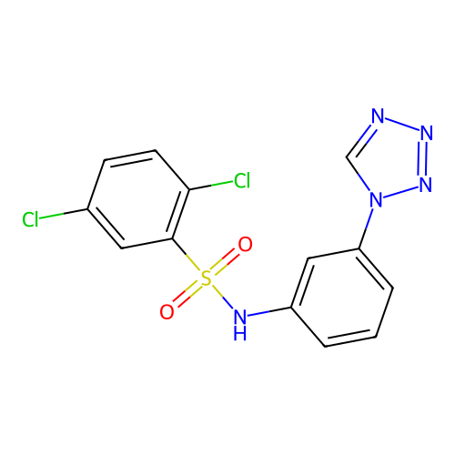 2,5-dichloro-N-[3-(tetrazol-1-yl)phenyl]benzenesulfonamide structure