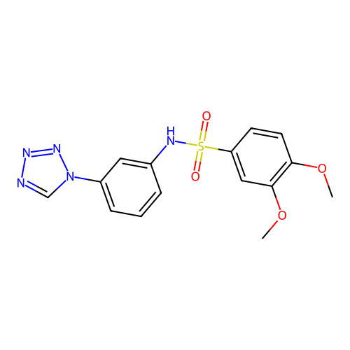 3,4-dimethoxy-N-[3-(1H-tetrazol-1-yl)phenyl]benzenesulfonamide structure