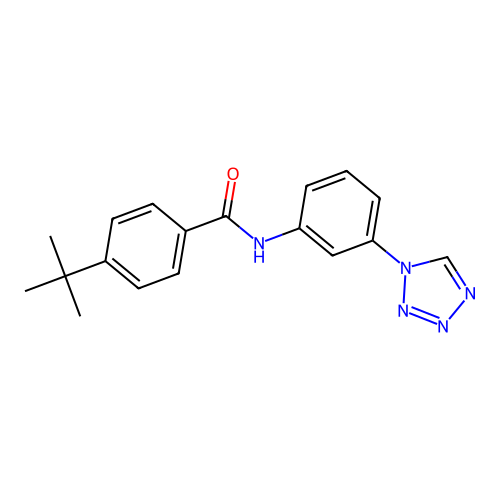 4-tert-butyl-N-[3-(1H-tetrazol-1-yl)phenyl]benzamide structure
