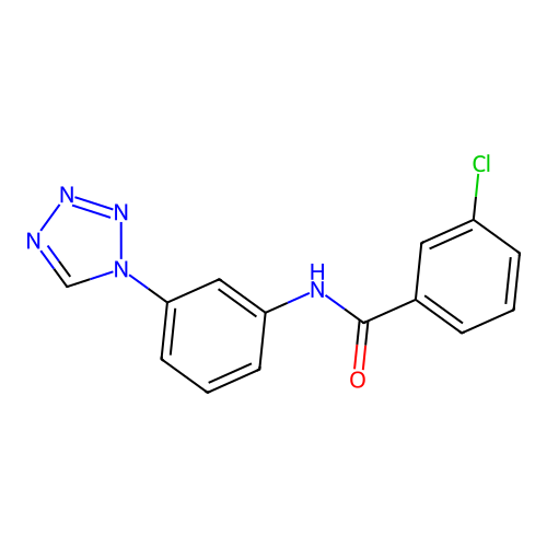 3-chloro-N-[3-(1H-tetrazol-1-yl)phenyl]benzamide structure
