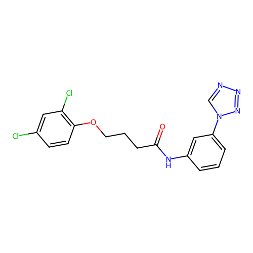 4-(2,4-dichlorophenoxy)-N-[3-(1H-tetrazol-1-yl)phenyl]butanamide structure