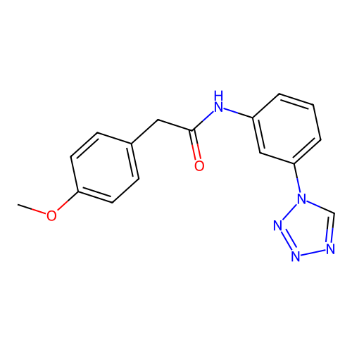 2-(4-methoxyphenyl)-N-[3-(1H-tetrazol-1-yl)phenyl]acetamide structure
