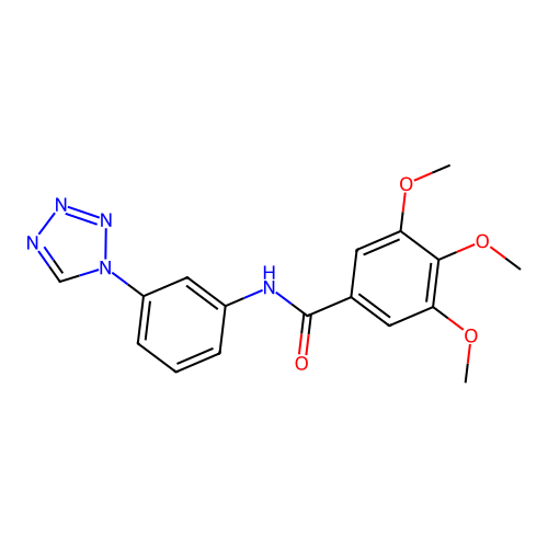3,4,5-trimethoxy-N-[3-(1H-tetrazol-1-yl)phenyl]benzamide structure