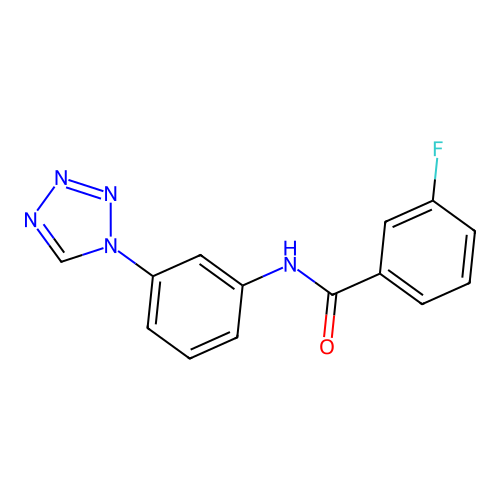 3-fluoro-N-[3-(1H-tetrazol-1-yl)phenyl]benzamide structure