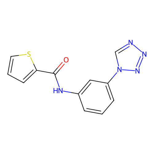 N-[3-(tetrazol-1-yl)phenyl]thiophene-2-carboxamide structure
