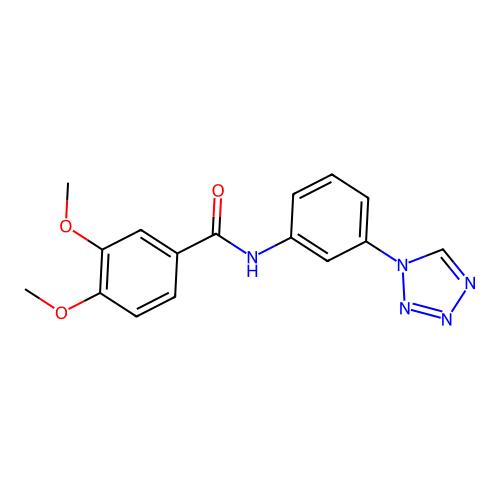 3,4-dimethoxy-N-[3-(1H-tetrazol-1-yl)phenyl]benzamide structure