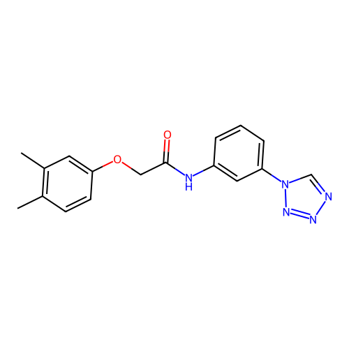 2-(3,4-dimethylphenoxy)-N-[3-(1H-tetrazol-1-yl)phenyl]acetamide structure